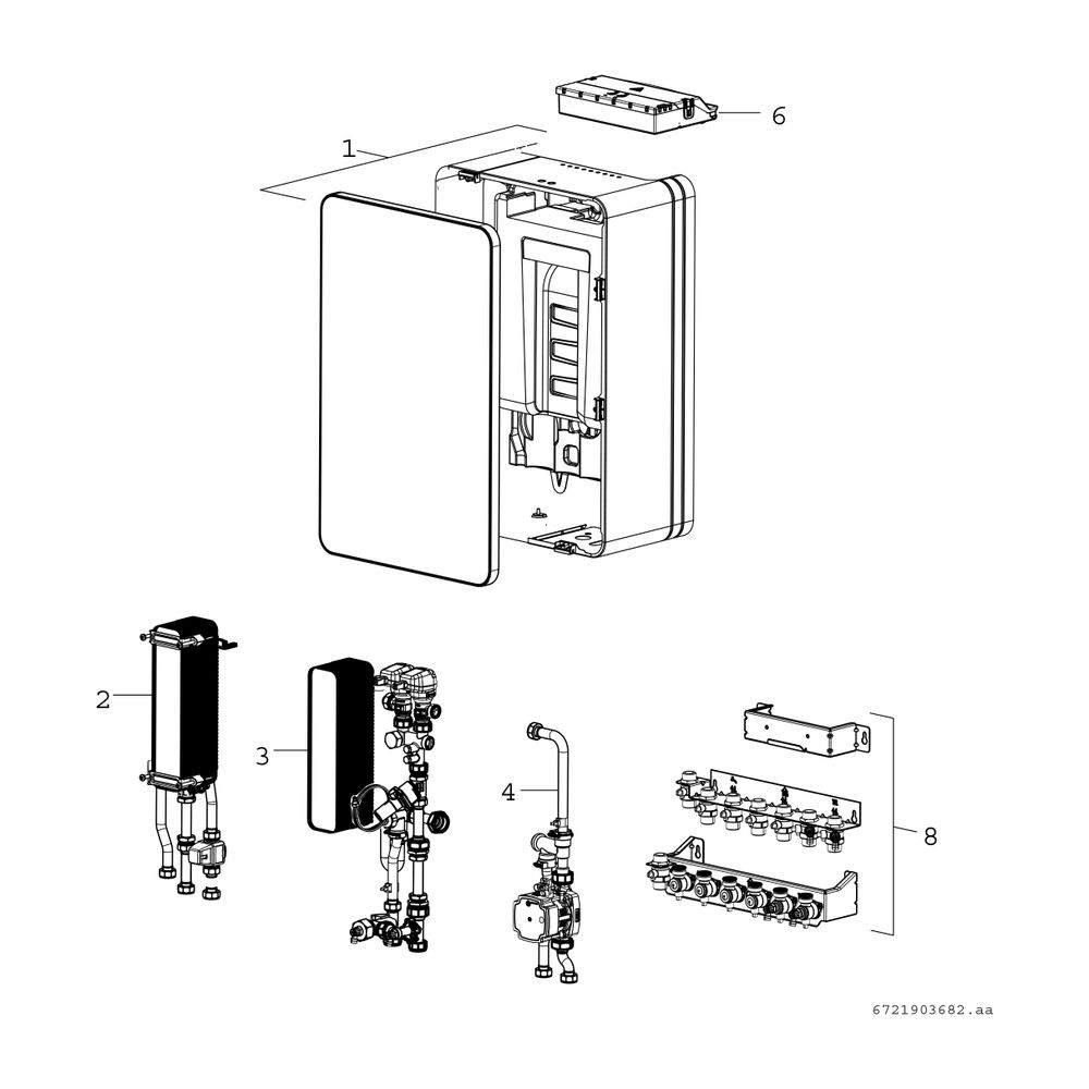 BOSCH Wohnungsstat. FLOW8000 F8001 50 MS gemischt, Aufputz, Edelstahl, 50 kW... JUNKERS-7735600579 4062321162566 (Abb. 2)