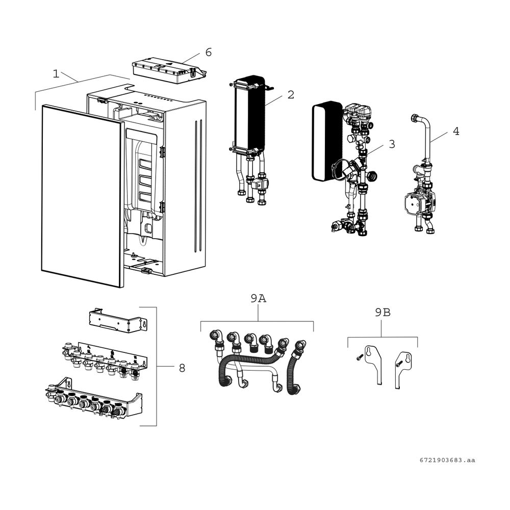 BOSCH Zubehör für Wohnungsstationen Adapter-Anschlusskit für Austausch... JUNKERS-7733600250 4057749110664 (Abb. 2)