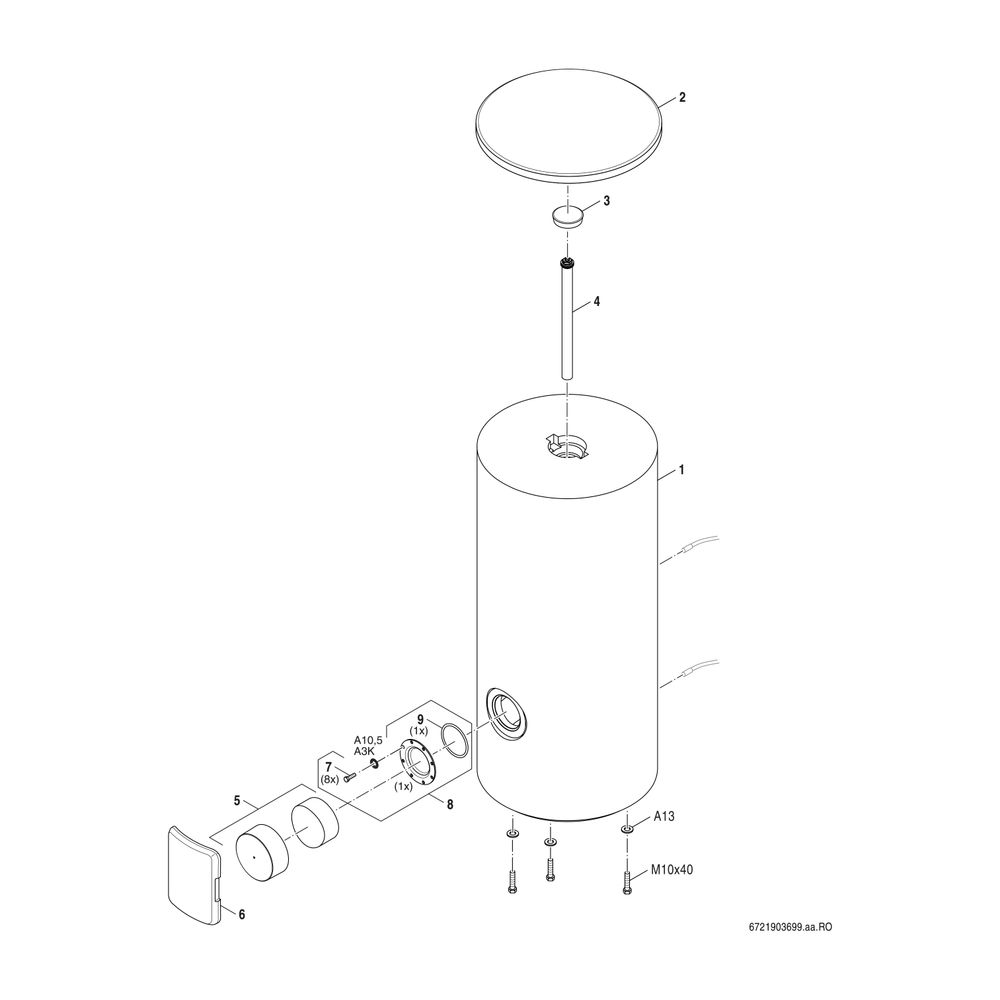 BOSCH bodensteh. Systemspeicher STORA W 400-5 KP 1 B, 1835x670, 390 L, silber... JUNKERS-8732935226 4062321204884 (Abb. 3)