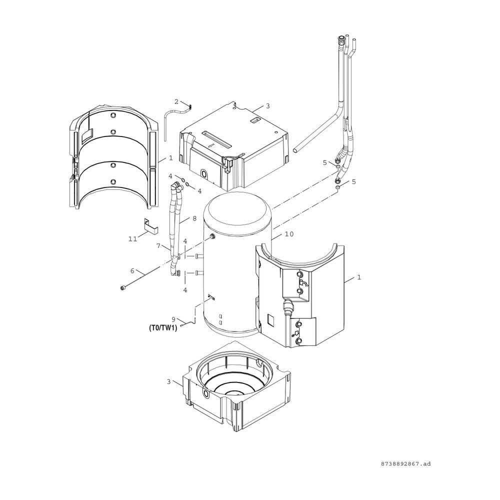 BOSCH Hydraulikeinheit AWM 9 Stücklistenkomponente Monobl.-Wärmepumpe... JUNKERS-8738209119 4057749333995 (Abb. 5)