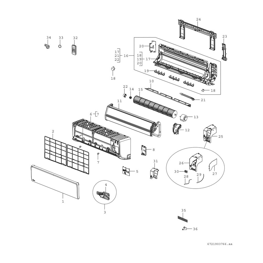 Junkers Bosch Split-Klimagerät CL3000iU W 70 E, 7kW Inneneinheit 337x1082x234mm... JUNKERS-7733701570 4062321296124 (Abb. 3)