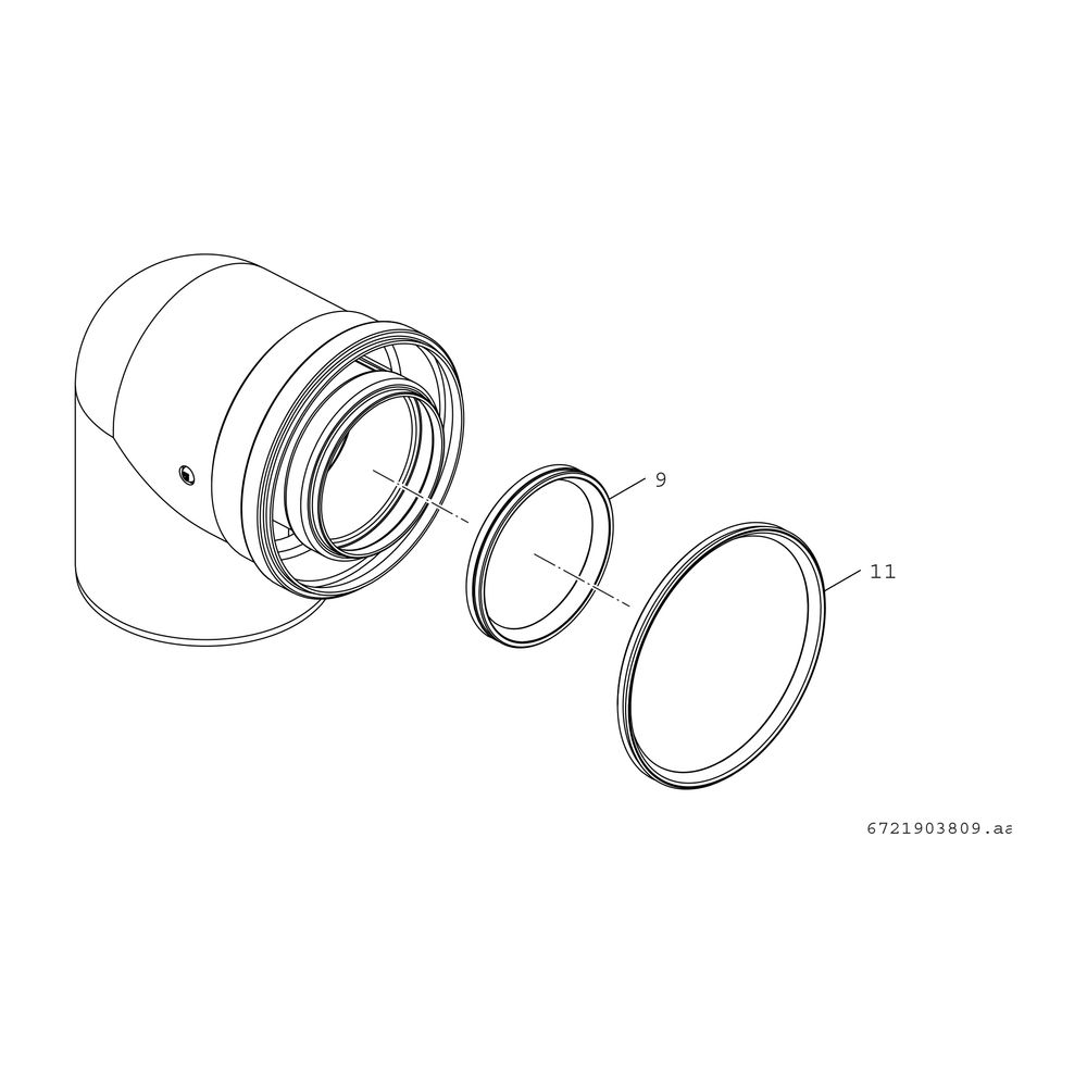 BOSCH Abgaszubehör AZ 135 Doppelrohrbogen 90 Gr, d:80/110mm... JUNKERS-7719000837 4010009917908 (Abb. 2)