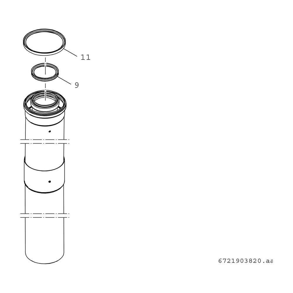 BOSCH Abgaszubehör AZB 1002 Verlängerungsrohr d:160/225mm, L:500mm... JUNKERS-7746900722 4047416139227 (Abb. 2)