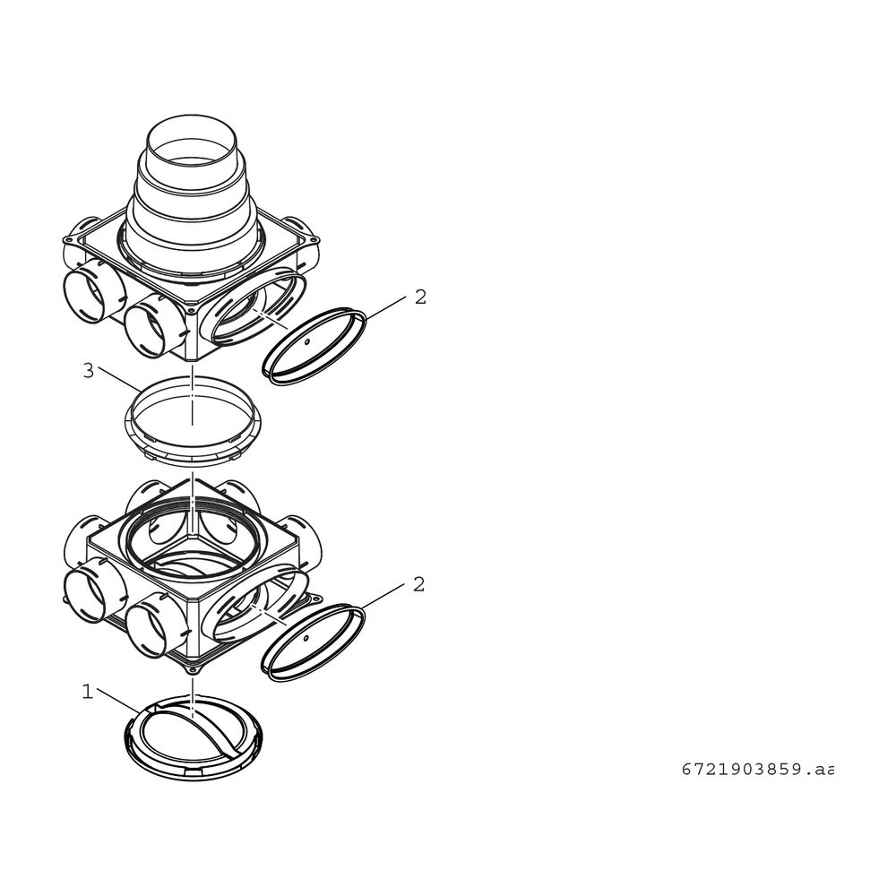 BOSCH Zubehör Wohnungslüftung VK 125-V Luftverteilkasten Kunststoff, vertikal... JUNKERS-7738100820 4057749438676 (Abb. 2)