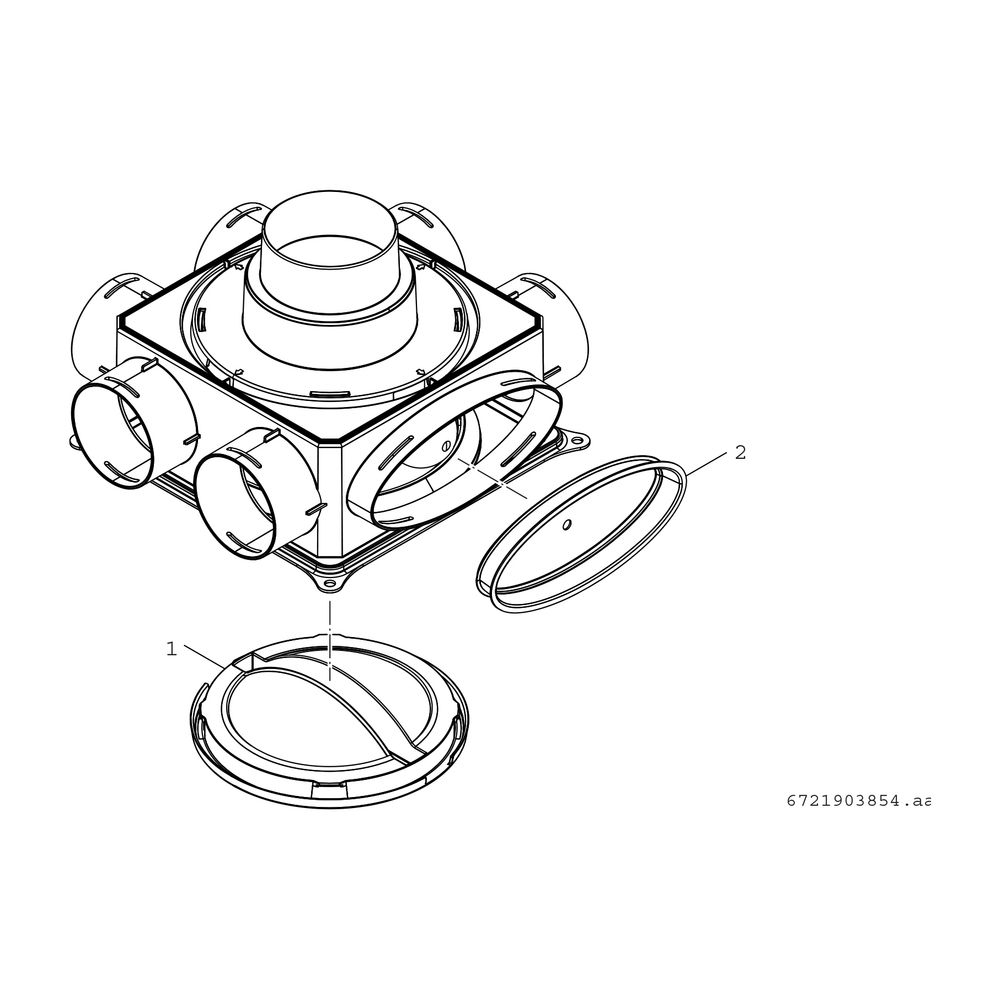 BOSCH Zubehör Wohnungslüftung VK 100-1 Luftverteilkasten Kunststoff 1-lagig... JUNKERS-7738112475 4057749904355 (Abb. 2)