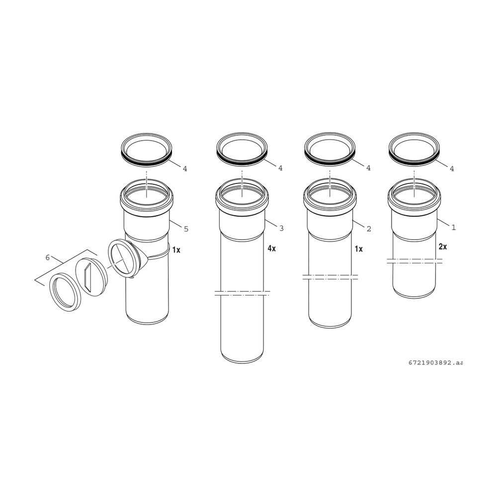 BOSCH Abgaszubehör FC-Set-SR80 Set Abgasrohre d:80 mm, 10m + Prüfrohr... JUNKERS-7738112598 4057749778086 (Abb. 2)