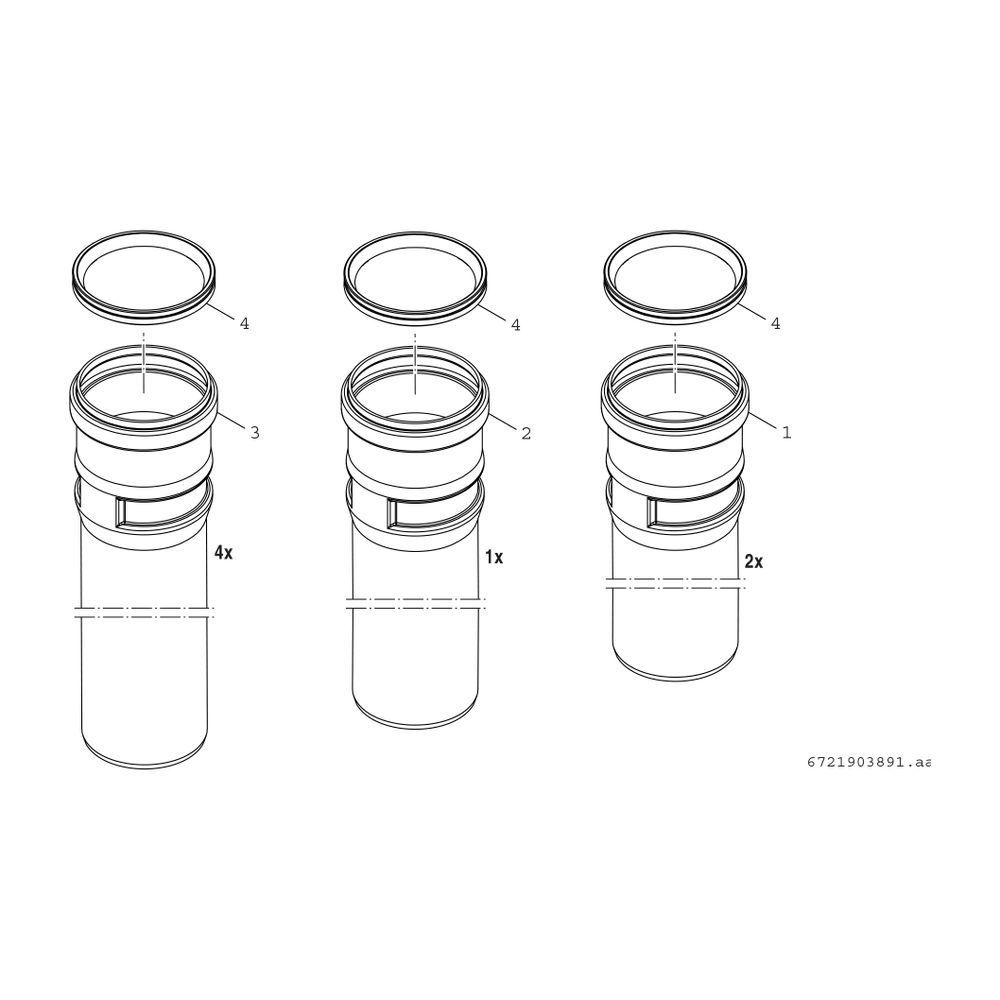 BOSCH Abgaszubehör FC-Set-S60 Set Abgasrohre d:60 mm, L:10 m, starr... JUNKERS-7738112522 4057749701961 (Abb. 2)