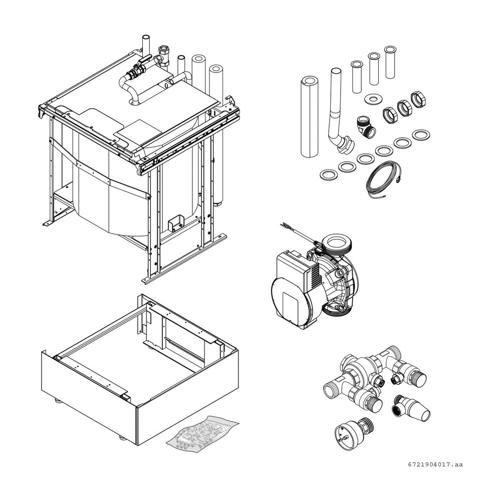 BOSCH Zubehör für Solewärmepumpen Verrohrungsblende silber 2,08-2,4m... JUNKERS-8733715012 4062321298999 (Abb. 2)