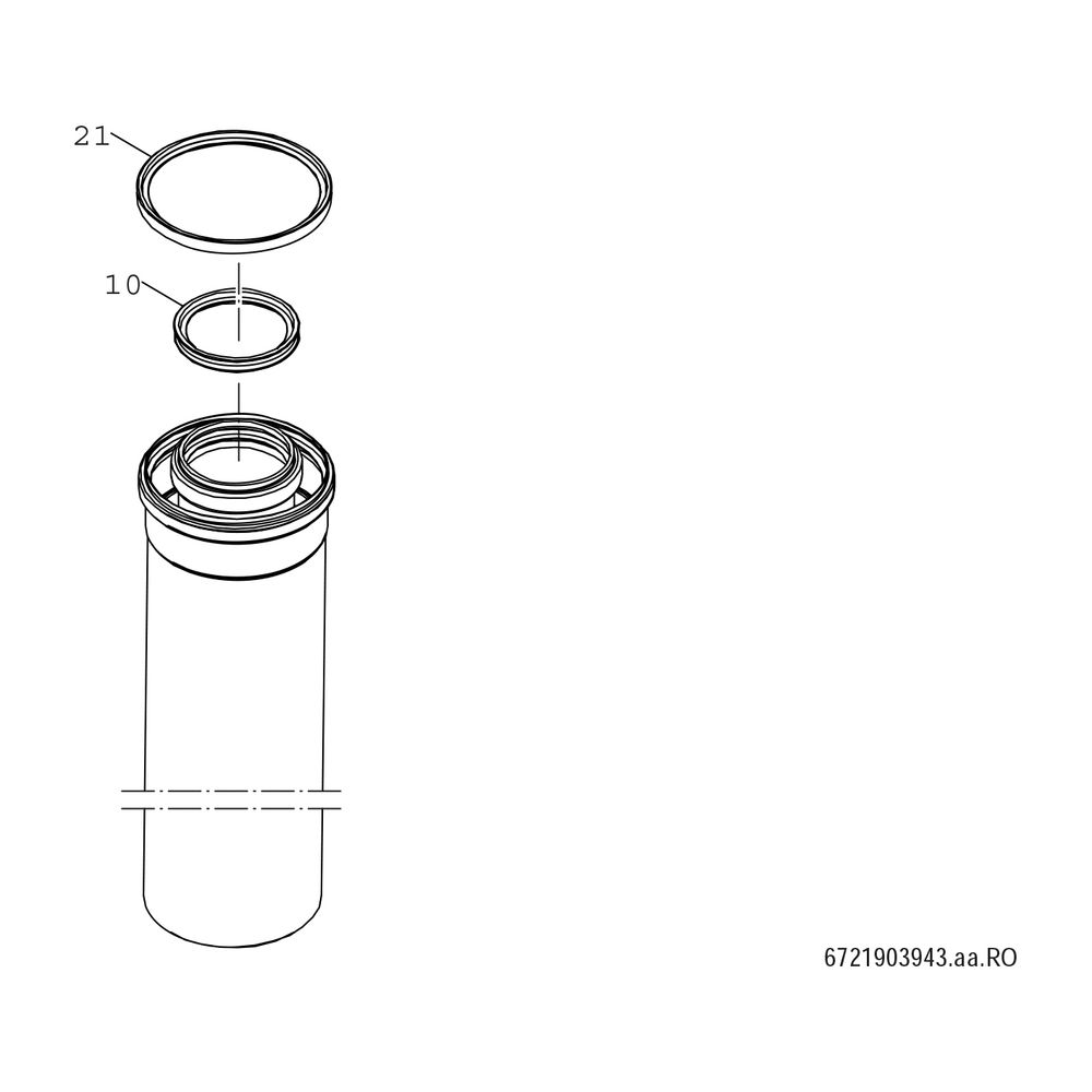 BOSCH Abgaszubehör FC-C80-500 Rohr konzentrisch d:80/125 mm, L:0,5 m... JUNKERS-7738112645 4057749777553 (Abb. 2)