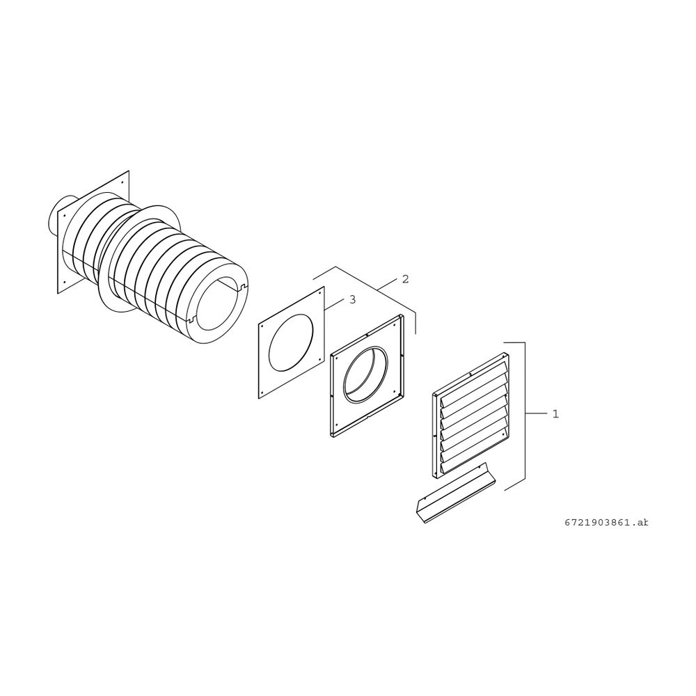 BOSCH Zubehör Wohnungslüftung WG 160/1 Wanddurchführung d:160 mm, Kunststoff... JUNKERS-7719003334 4047416702841 (Abb. 2)