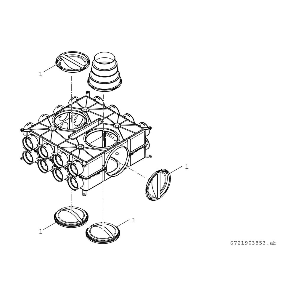 BOSCH Zubehör Wohnungslüftung VK 160 Luftverteilkasten 210x590x590 Kunststoff... JUNKERS-7738112044 4054925625486 (Abb. 2)