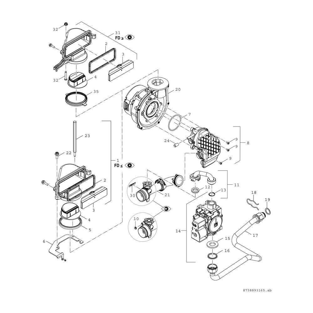 BOSCH Gas-Brennwertgerät, Kompaktmodul Condens GC 9000i WM 20/100 SB 23... JUNKERS-7738100769 4057749429070 (Abb. 5)