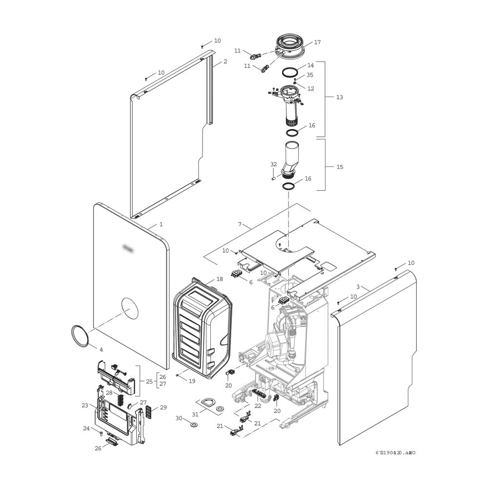 BOSCH Gas-Brennwertgerät, Kompaktmodul Condens 5300i WMA GC5300i WMA 24/100S 23... JUNKERS-7738100985 4062321356521 (Abb. 3)