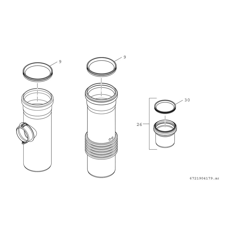 BOSCH Abgaszubehör FC-Set80-C(14)3x Erweiterungsbausatz C(14)3x, d:80mm... JUNKERS-7738113178 4062321290092 (Abb. 2)