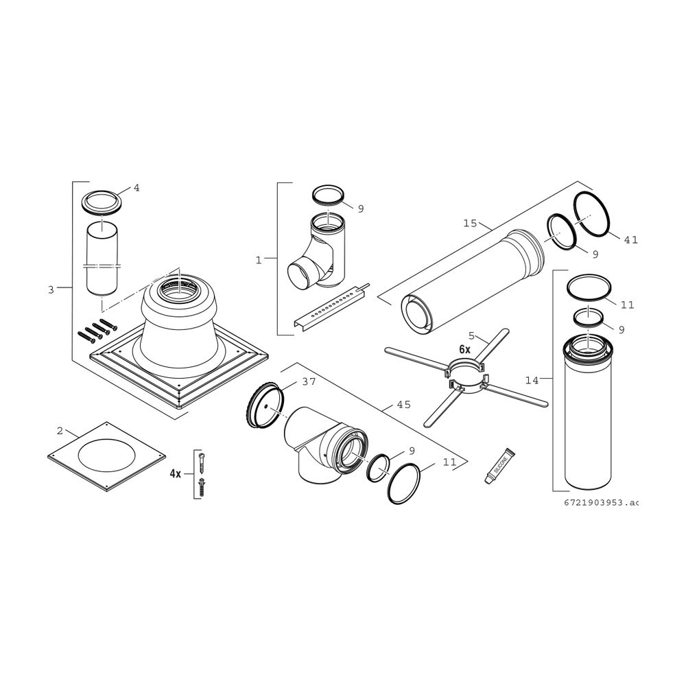 BOSCH Abgaszubehör FC-Set110-C93x (oben) Grundbausatz C93x Edelstahl, d:110/160mm... JUNKERS-7738113076 4062321260163 (Abb. 2)