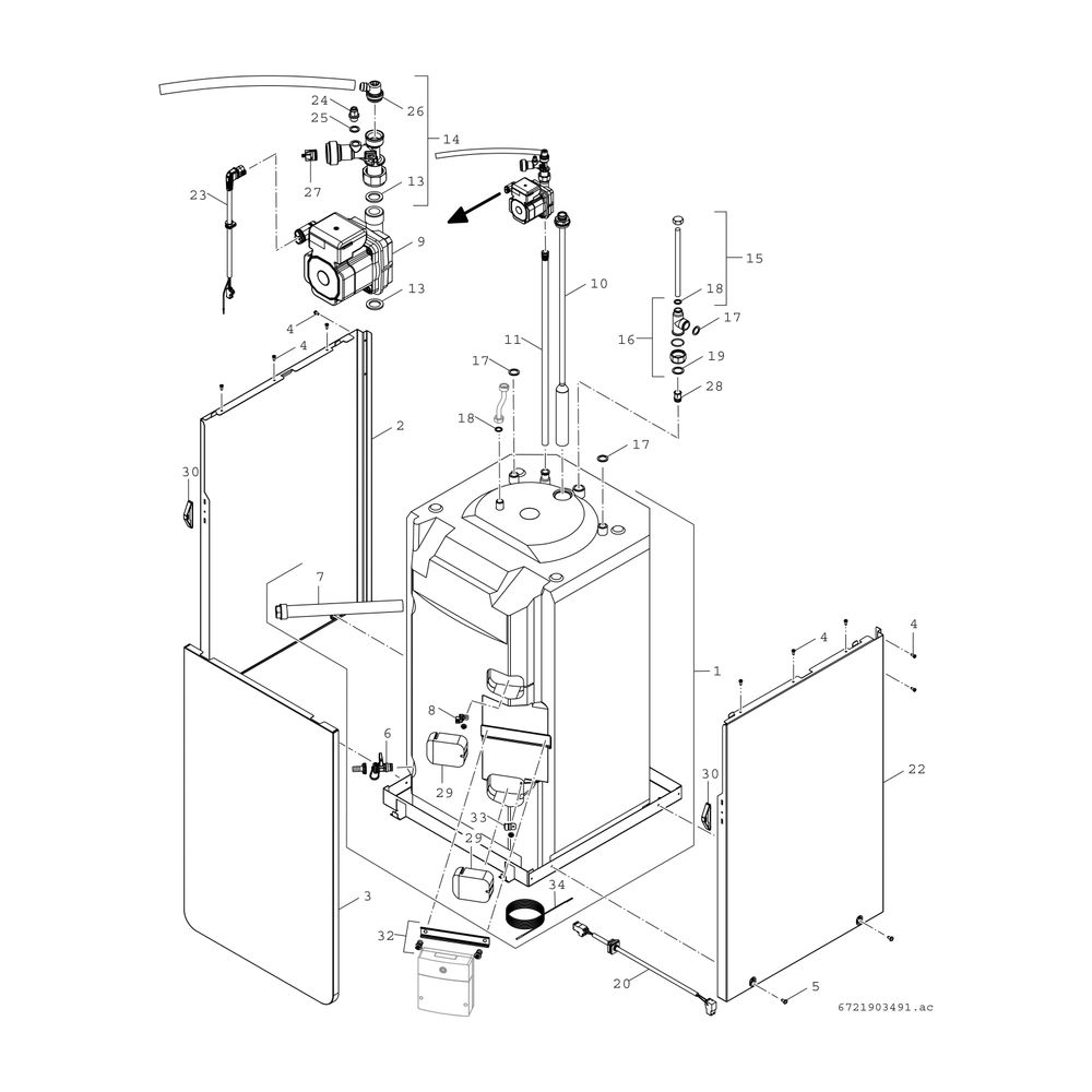 BOSCH Gas-Brennwertgerät, Kompaktmodul Condens GC5300i WM 24/210 SO 23... JUNKERS-7738101041 4062321394592 (Abb. 8)