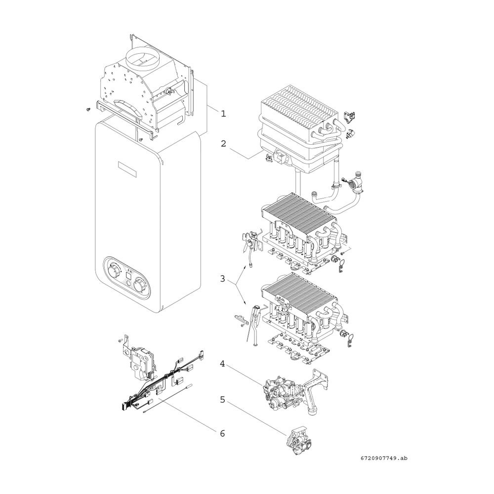 BOSCH Gas-Durchlaufwarmwasserbereiter Therm 4300 T4304 14 D 23, 655x350x225... JUNKERS-7736505703 4062321123437 (Abb. 2)