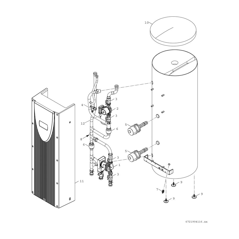 BOSCH Zub. für Luftwärmepumpen BH 300 P Puffermodul mit 300l-Pufferspeicher... JUNKERS-8738212194 4062321371296 (Abb. 3)