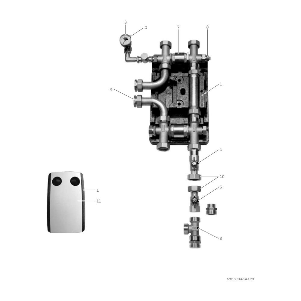 BOSCH Zubehör für Luftwärmepumpen DDV 32 Doppelt differenzdruckloser Verteiler 32... JUNKERS-8738212211 4062321374044 (Abb. 3)