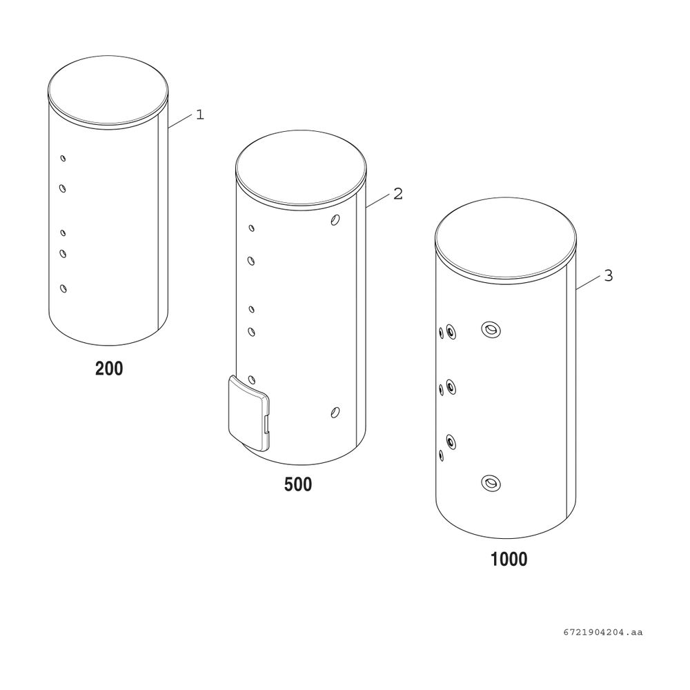 BOSCH Pufferspeicher STORA BP 200 EK 1 B für Wärmepumpen CS5000AW, 1300x600, 200L... JUNKERS-8735100973 4062321393885 (Abb. 2)