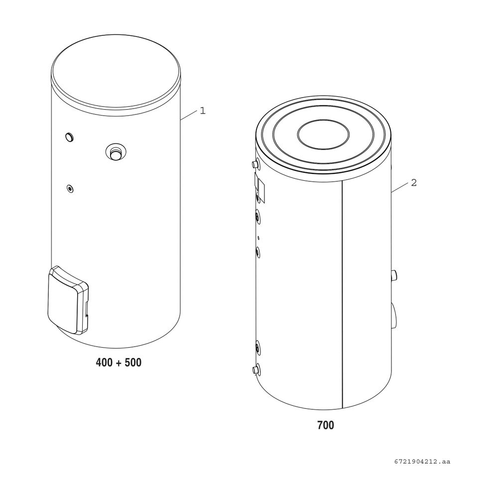 BOSCH Wärmepumpenspeicher WP 400 KP 1 C optimiert für CS5000AW, 1630x700, 400L... JUNKERS-8735100975 4062321393908 (Abb. 2)