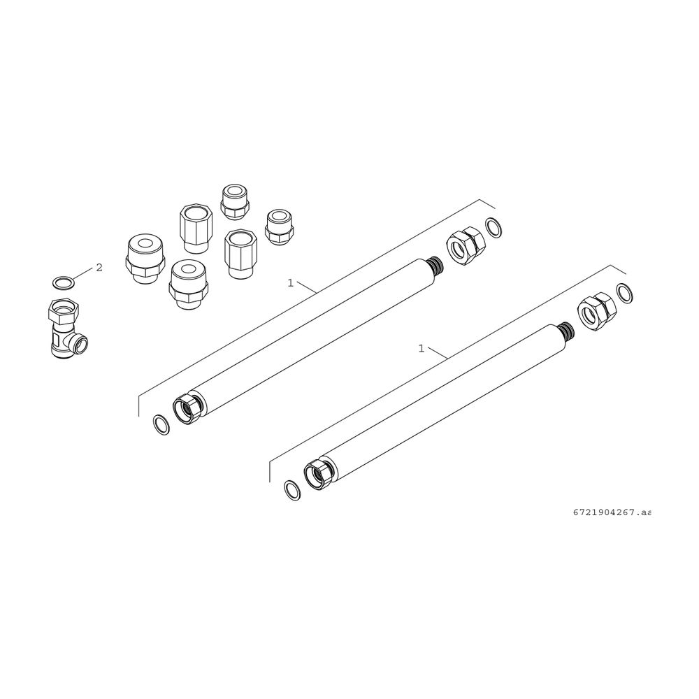 BOSCH Installationszubehör CS 39 Anschlussrohrsatz Puffer, flexibel, L=2m... JUNKERS-7738113396 4062321343835 (Abb. 2)