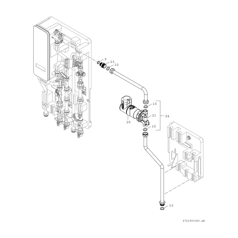 BOSCH Zubehör für Wohnungsstationen Zirkulationspumpenkit für F7001, F7002S... JUNKERS-7735600520 4057749949875 (Abb. 2)