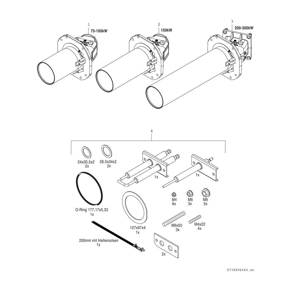 BOSCH Unterkomponente Kessel GC 7000 F Condens 7000 F - 75 H (rechts)... JUNKERS-8732909990 4057749403049 (Abb. 7)