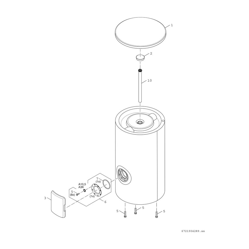 Junkers Bosch Wärmepumpenspeicher WP 180 P 1 B Inhalt 180l Höhe 1134mm d. 500mm... JUNKERS-7735502481 4062321587628 (Abb. 3)