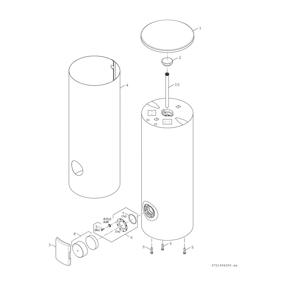 Junkers Bosch Wärmepumpenspeicher WP 300 KP 1 B Inhalt 300l Höhe 1750mm d. 500mm... JUNKERS-7735502482 4062321587635 (Abb. 3)