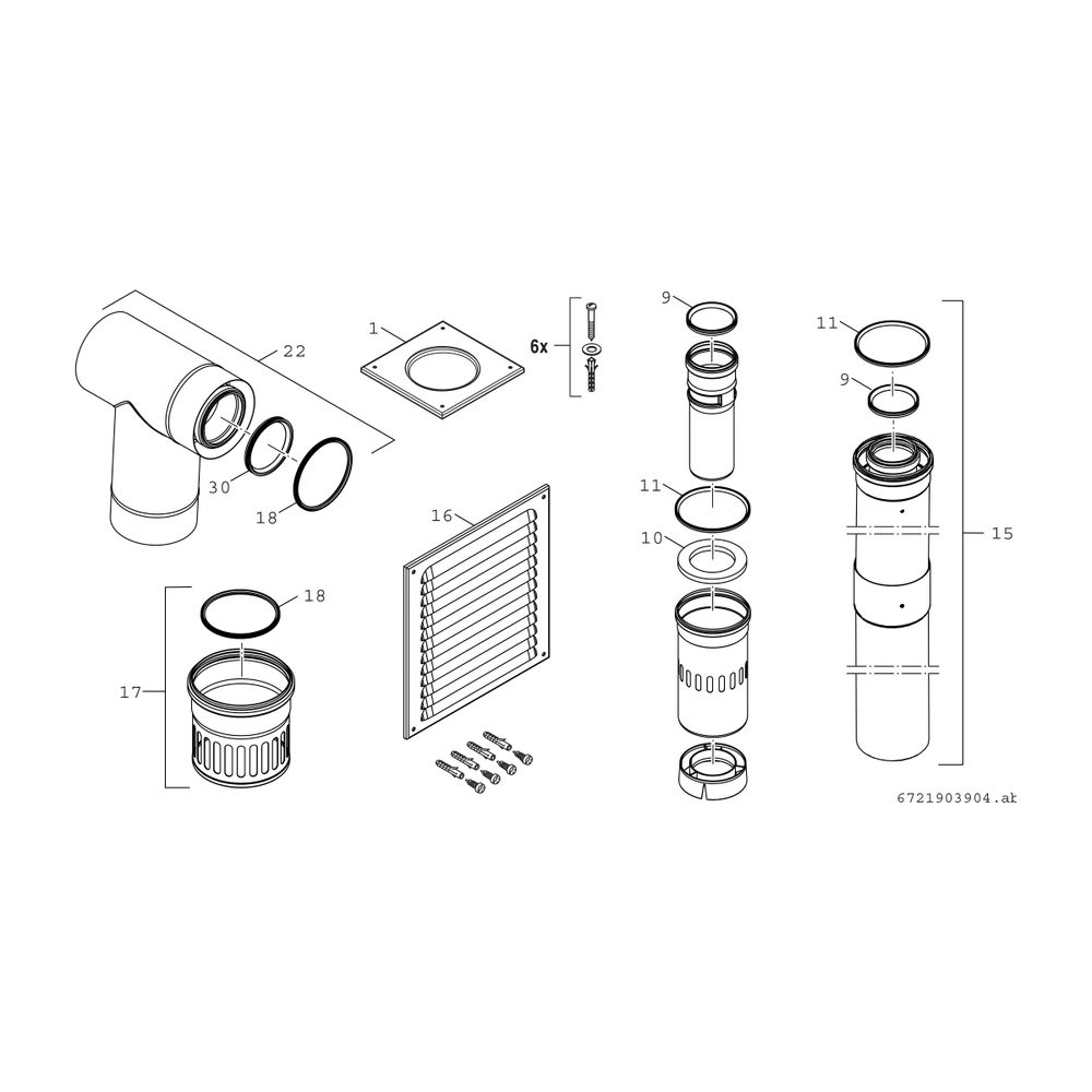 BOSCH Abgaszubehör FC-Set110-C53x Erweiterungsbausatz C53x, d:110/160mm... JUNKERS-7738113077 4062321260170 (Abb. 2)