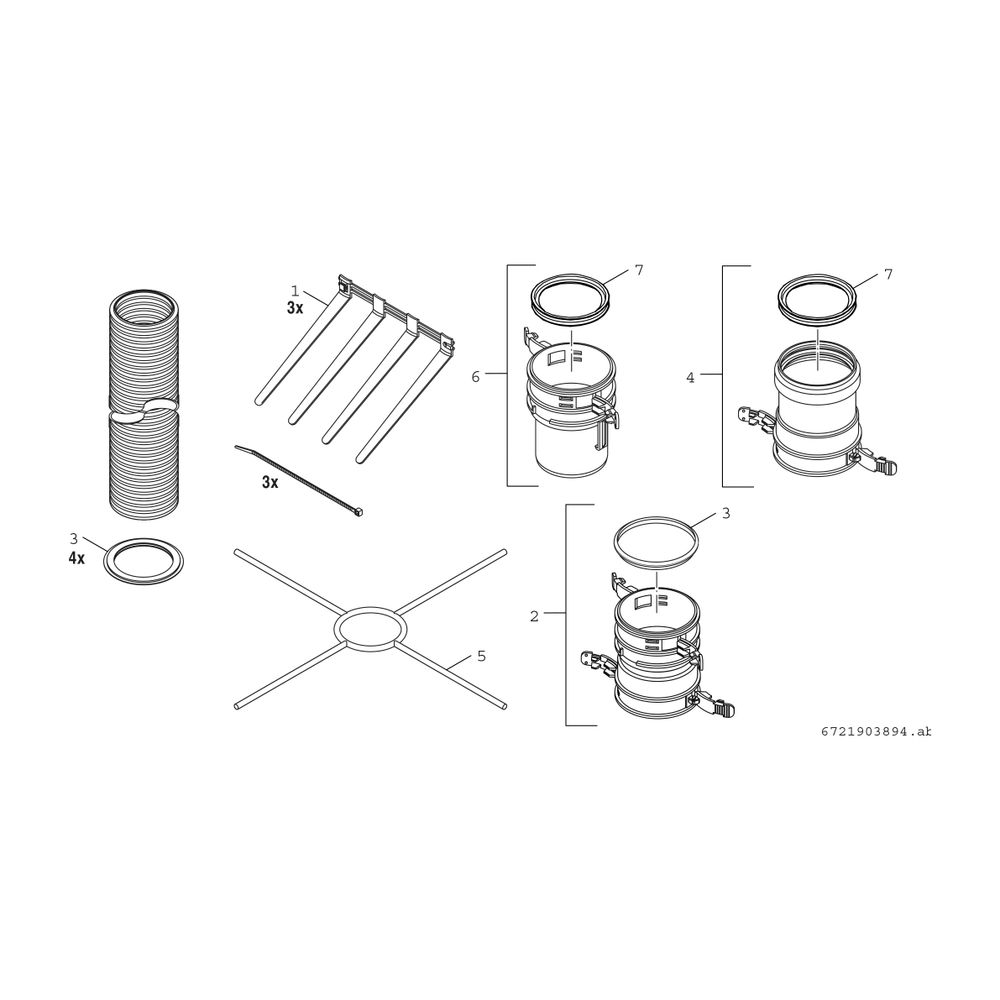 BOSCH Abgaszubehör FC-Set-F60 Erweiterungspaket d:60 mm flexibel, L:5m... JUNKERS-7738112525 4057749701992 (Abb. 2)