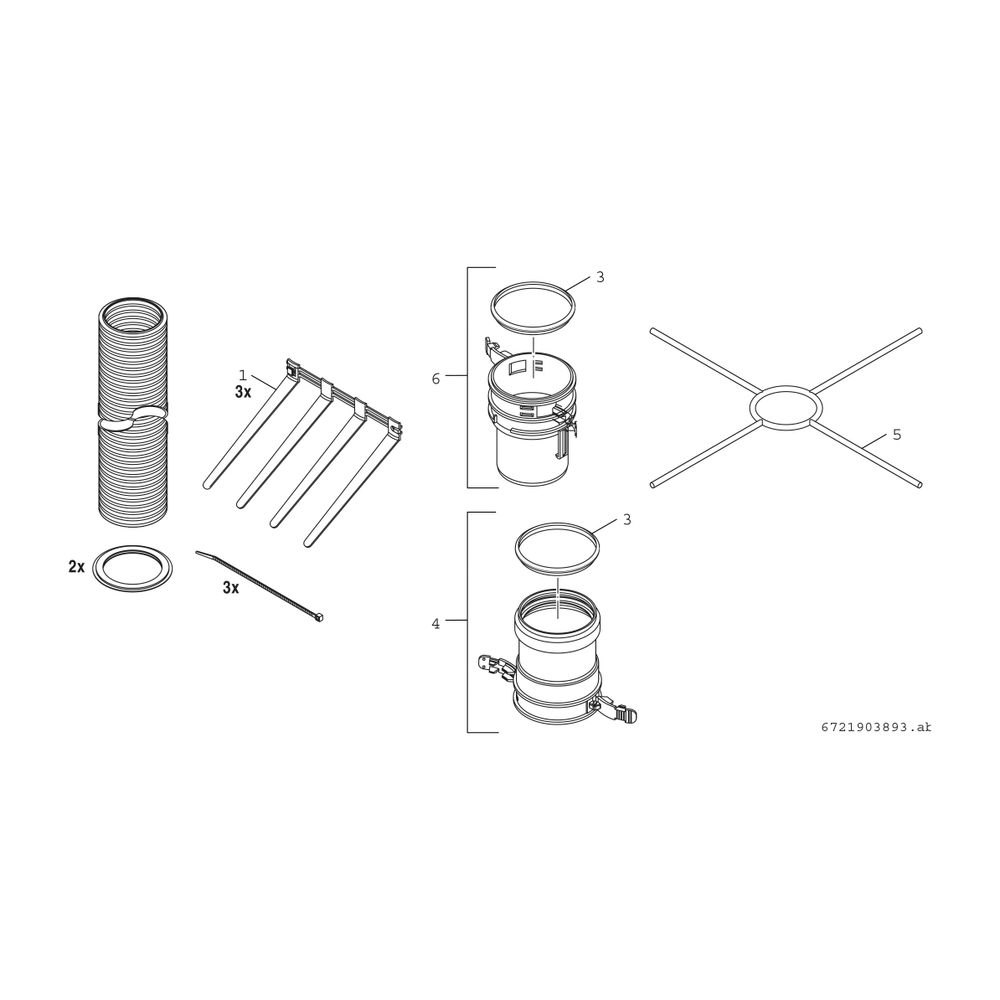 BOSCH Abgaszubehör FC-Set-F60 Grundpaket d:60 mm flexibel, L:12,5 m... JUNKERS-7738112524 4057749701985 (Abb. 2)