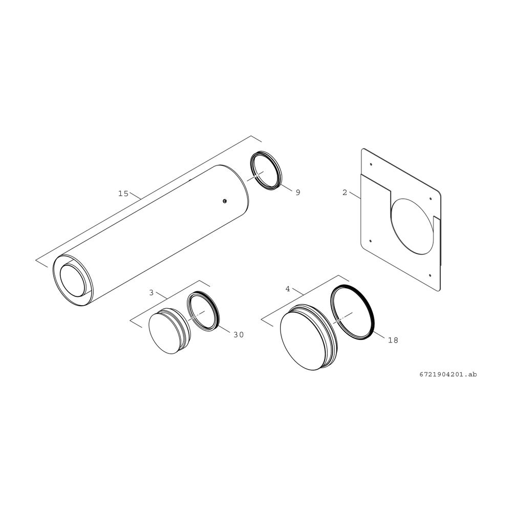 BOSCH Abgaszubehör FC-O80 Blinddeckel d:80mm... JUNKERS-7738113344 4062321290498 (Abb. 2)