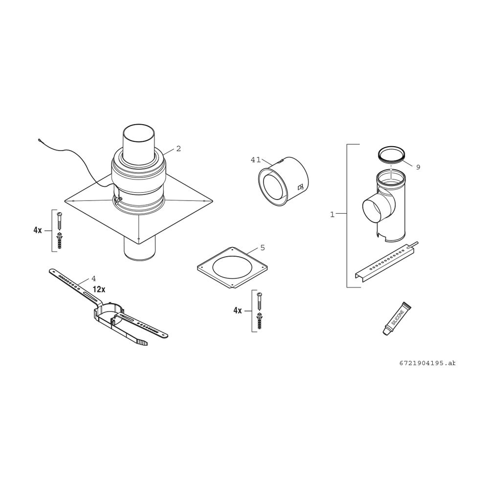 BOSCH Abgaszubehör FC-Set125 Gbsatz Kaskade B23P im Schacht, d:125mm... JUNKERS-7738113212 4062321290368 (Abb. 2)