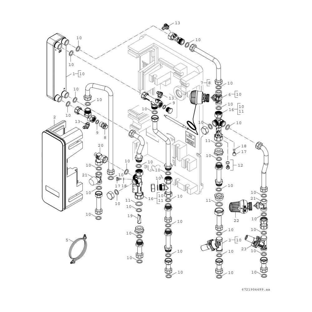 BOSCH Wohnungsstation FLOW7001 35 RS 40 kW, 666x410x145, ungemischter Heizkr.... JUNKERS-7735600600 4062321448066 (Abb. 3)