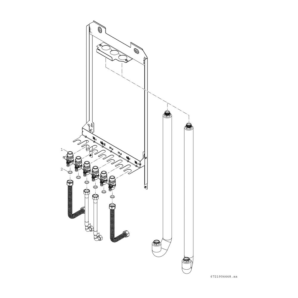 BOSCH Zubehör für Wohnungsstationen Montagerahmen F7001 RS, 6 KH, V oben... JUNKERS-7735600607 4062321446154 (Abb. 3)