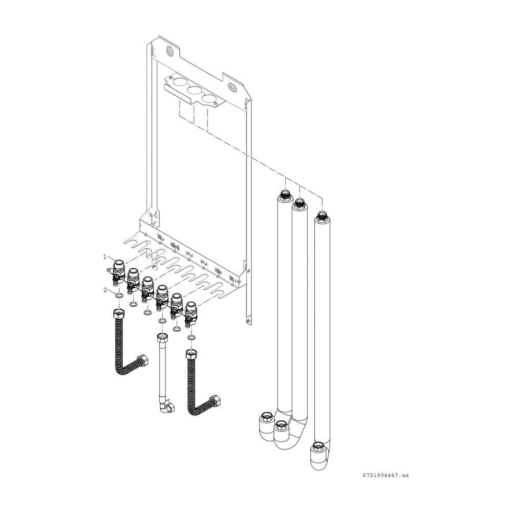 BOSCH Zubehör für Wohnungsstationen Montagerahmen F7001 RS, 6 KH, PWC+V oben... JUNKERS-7735600606 4062321446161 (Abb. 3)