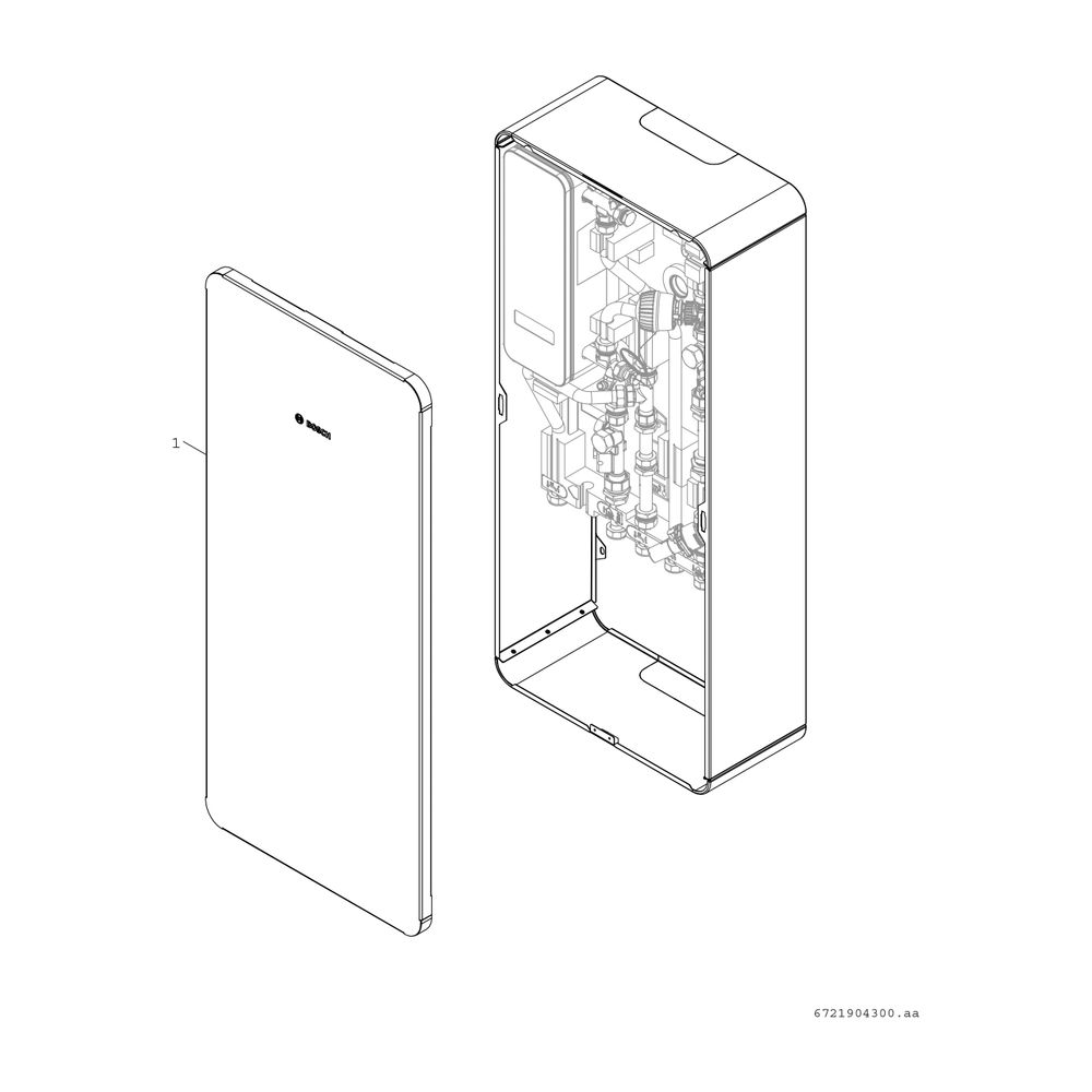 BOSCH Zubehör für Wohnungsstationen Aufputzgehäuse F7001/2 RS, 980x440x225... JUNKERS-7735600603 4062321446185 (Abb. 3)