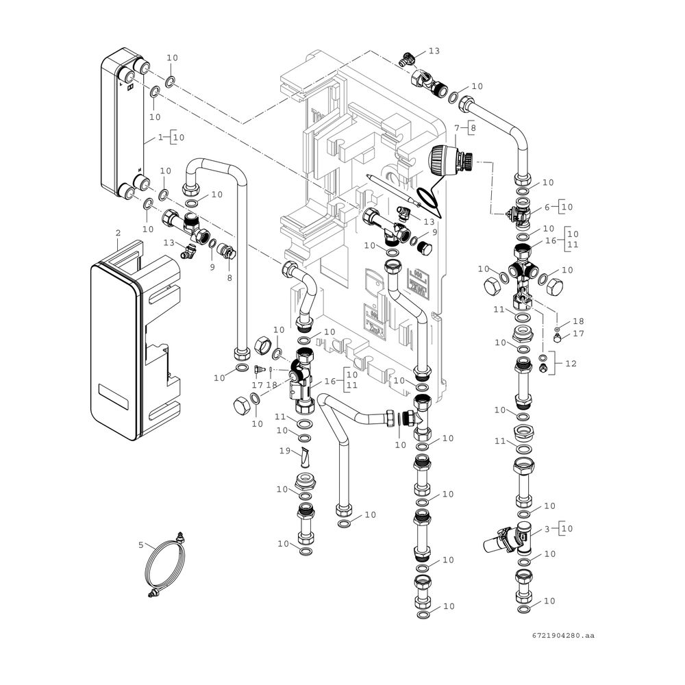 BOSCH Trinkwassermodul F7001 35 S FWM 40 kW, 666x365x145, mechanisch geregelt... JUNKERS-7735600598 4062321448080 (Abb. 3)