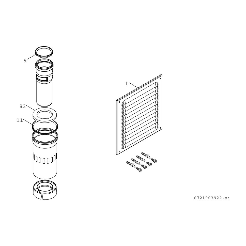 BOSCH Abgaszubehör FC-Set80-B33x Erweiterungsbausatz B33, d:80/125mm... JUNKERS-7738112659 4057749784018 (Abb. 2)