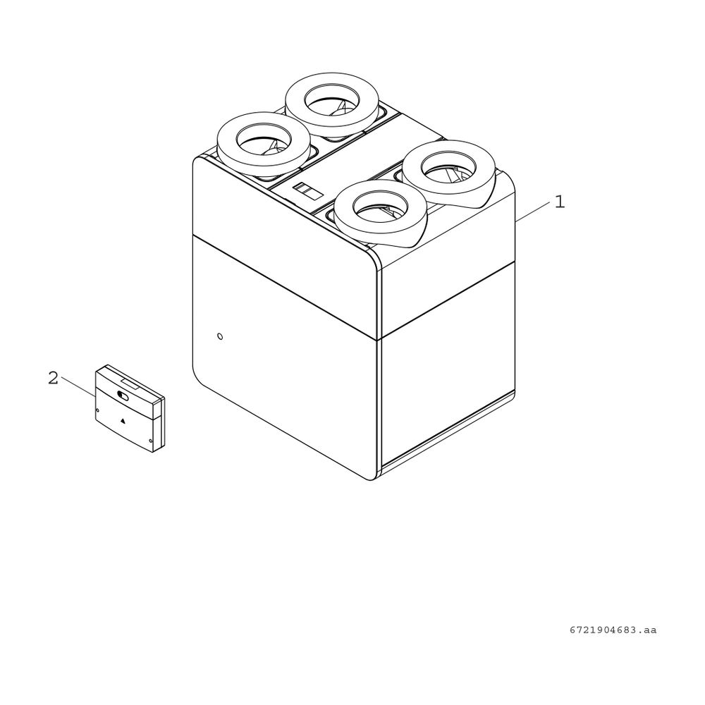 BOSCH Wohnungslüftungsgerät V5001 C 260 840x785x595, 260m3/h... JUNKERS-7738113400 4062321447281 (Abb. 2)