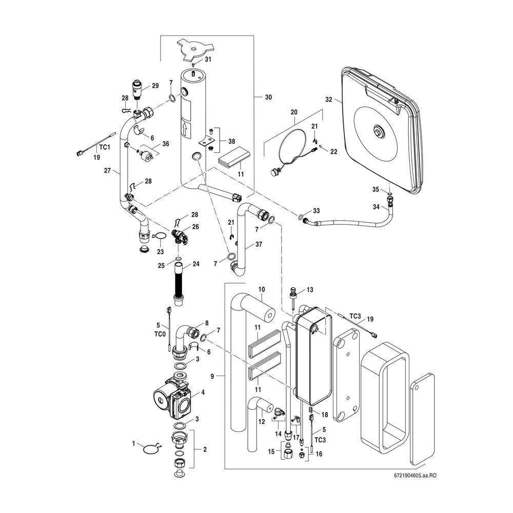 BOSCH Luft/Wasser-Wärmepumpe Compress CS3400iAWS 14 E, Inneneinheit monoenerg.... JUNKERS-8738212154 4062321544324 (Abb. 4)