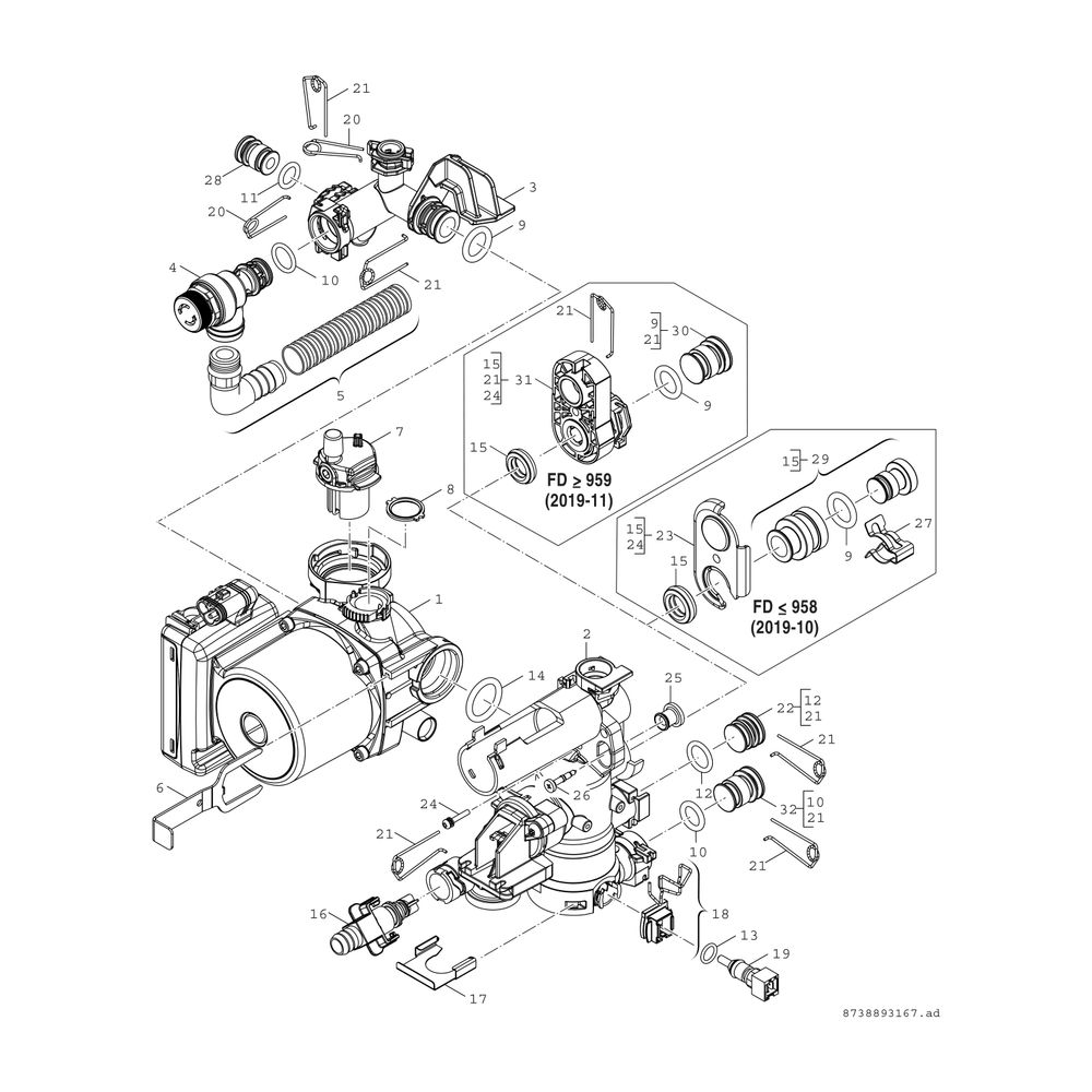 BOSCH Gas-Brennwertgerät, Kompaktmodul Condens GC 9000i WM 20/100 SB 23... JUNKERS-7738100769 4057749429070 (Abb. 7)