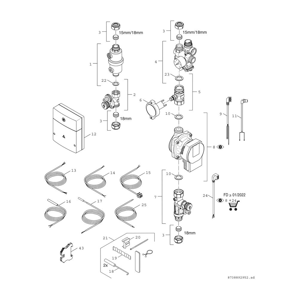 BOSCH Zubehör Solartechnik AGS5-2T/MS100 Solarstation + Solar-Reglermodul MS100... JUNKERS-7735500039 4054925286618 (Abb. 3)