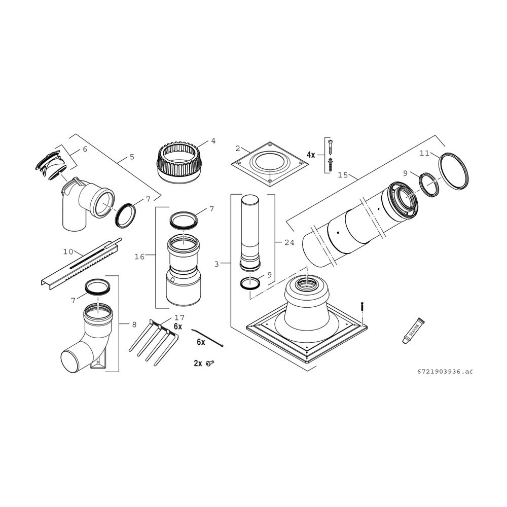 BOSCH Abgaszubehör FC-Set60-B53 Grundbausatz B53, d:60... JUNKERS-7738112781 4062321219567 (Abb. 2)