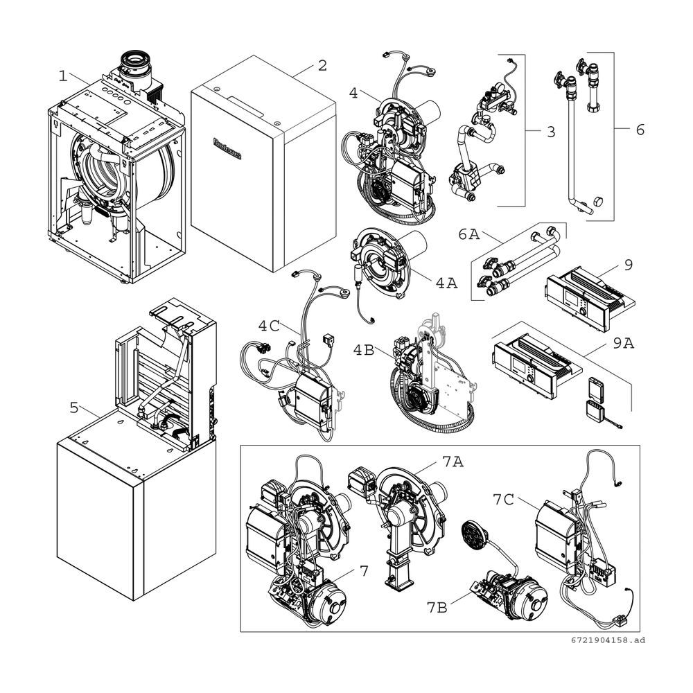 BOSCH Installationszubehör ASHK BCSi Anschluss-Set links/rechts für OC8000iFM... JUNKERS-8732928126 4062321318567 (Abb. 2)