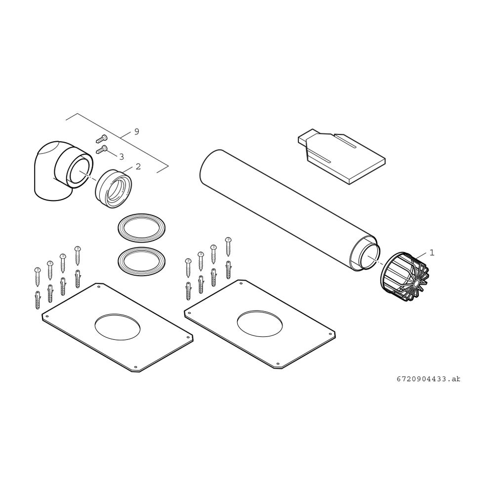 BOSCH Abgaszubehör AZ 341 Luft-/Abgasführung nach hinten... JUNKERS-7719002359 4010009694243 (Abb. 2)