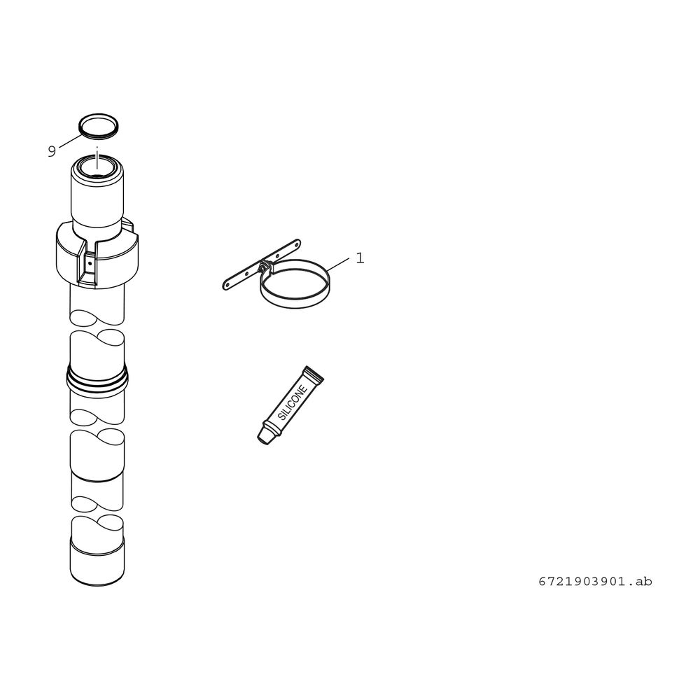 BOSCH Abgaszubehör FC-Set80-C33x (oben) Grundbausatz C33x, schwarz, 1,5,d:80/125... JUNKERS-7738112662 4057749826695 (Abb. 2)