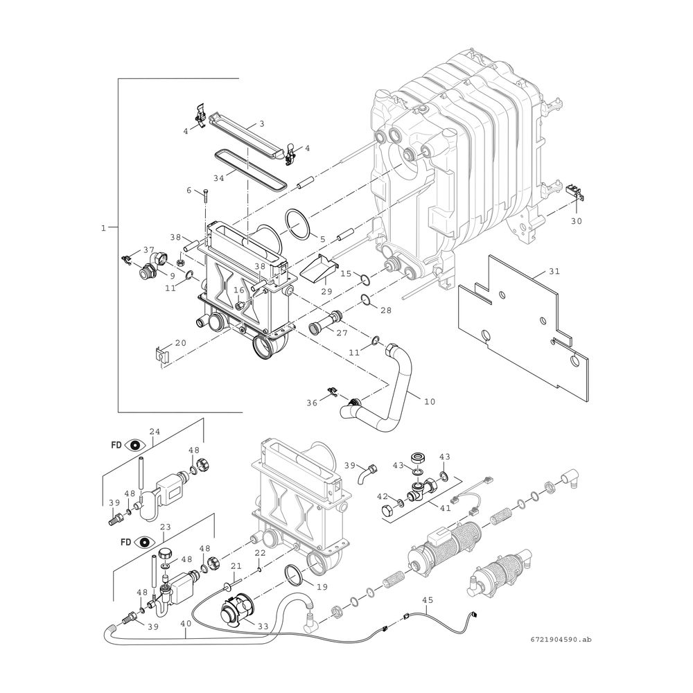 BOSCH Öl-Brennwertkessel, bodenstehend Olio Condens OC7000F 35, 914x600x1048... JUNKERS-7736602454 4057749413499 (Abb. 6)